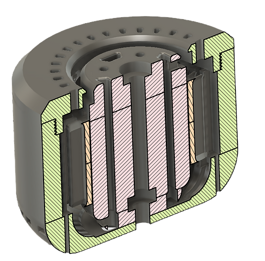 Cross-section from the printed electric motor project